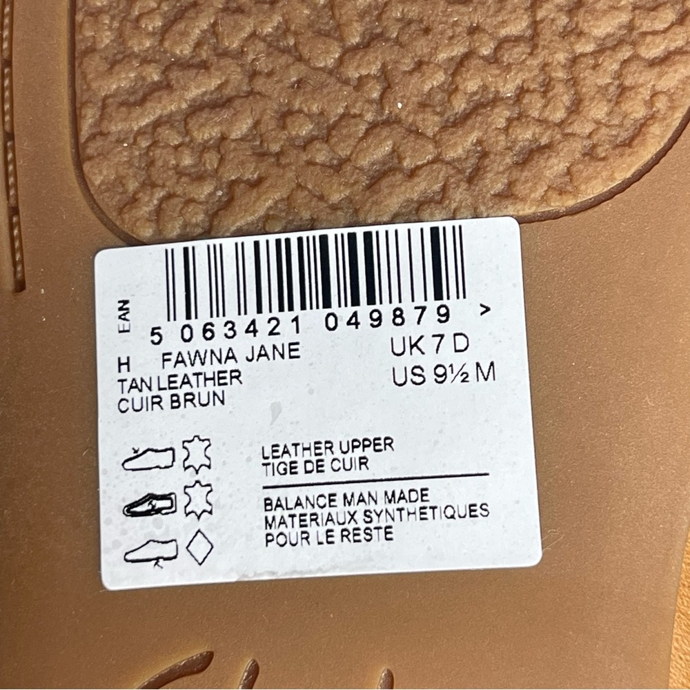 Clarks Women's Fawna Jane Tan Leather Perforated Flats size 9.5 New - Picture 7 of 10
